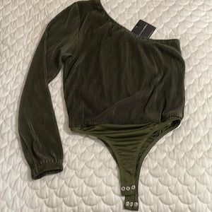 JLUX Label Olive Green One Shoulder Bodysuit